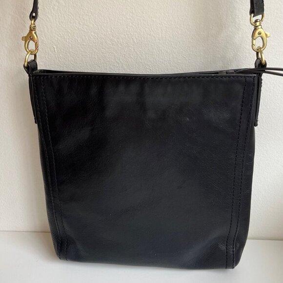 Restored Vintage Fossil Black Leather Crossbody Bag - Picture 9 of 10